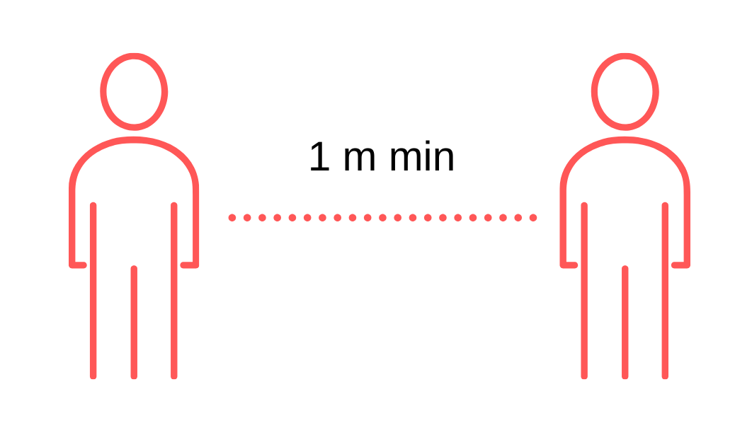 Se tenir à 1m de distance 1 m de distance